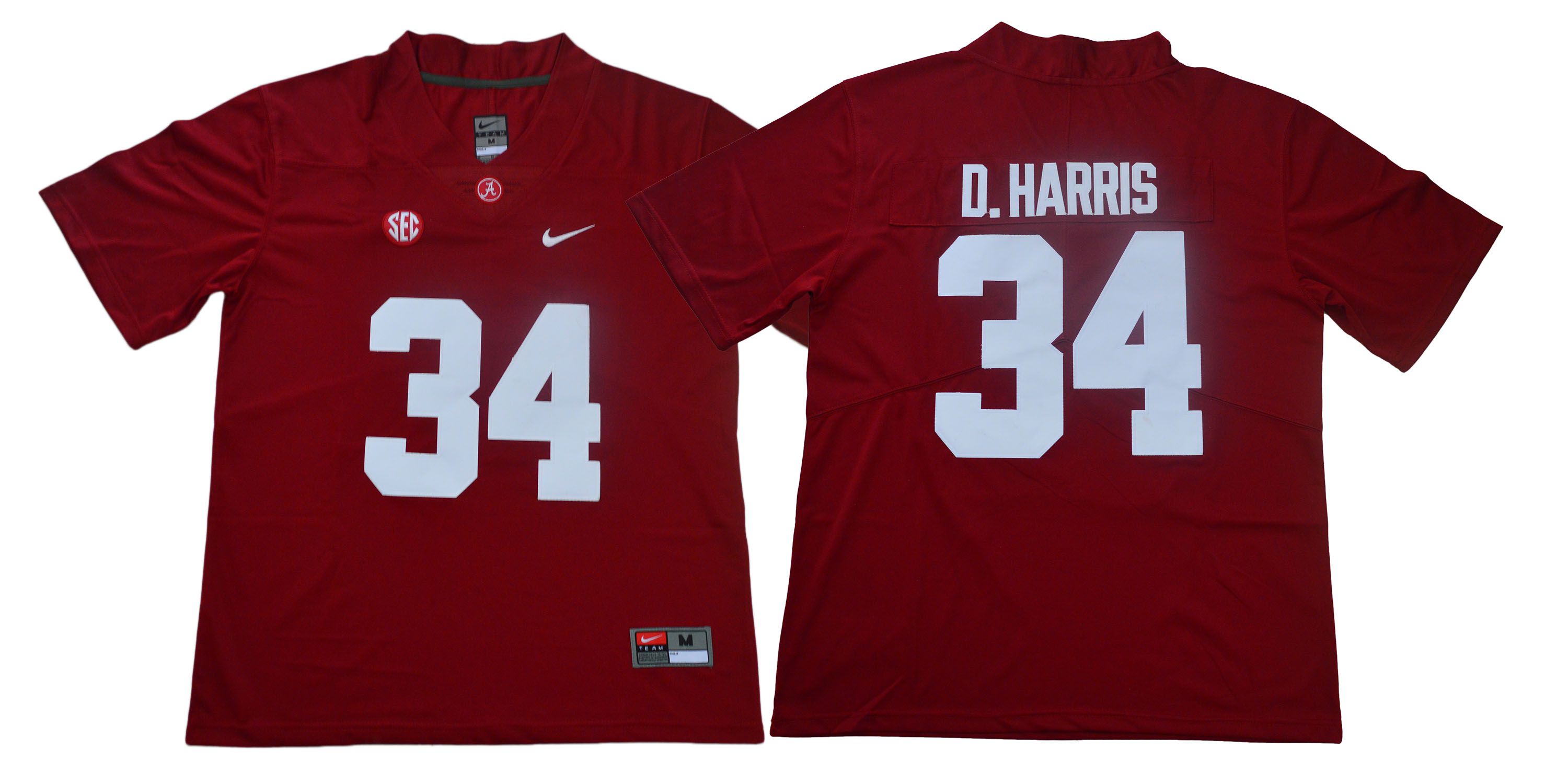 Men Alabama Crimson Tide #34 D.Harris Red Legendary Edition NCAA Jerseys